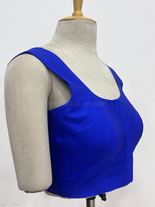 Sakki-Royal Blue Blouse (Attachable Sleeves)