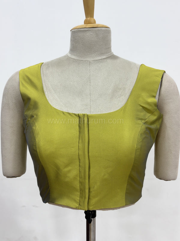 Sakki-Lemon Green Blouse (Attachable Sleeves)