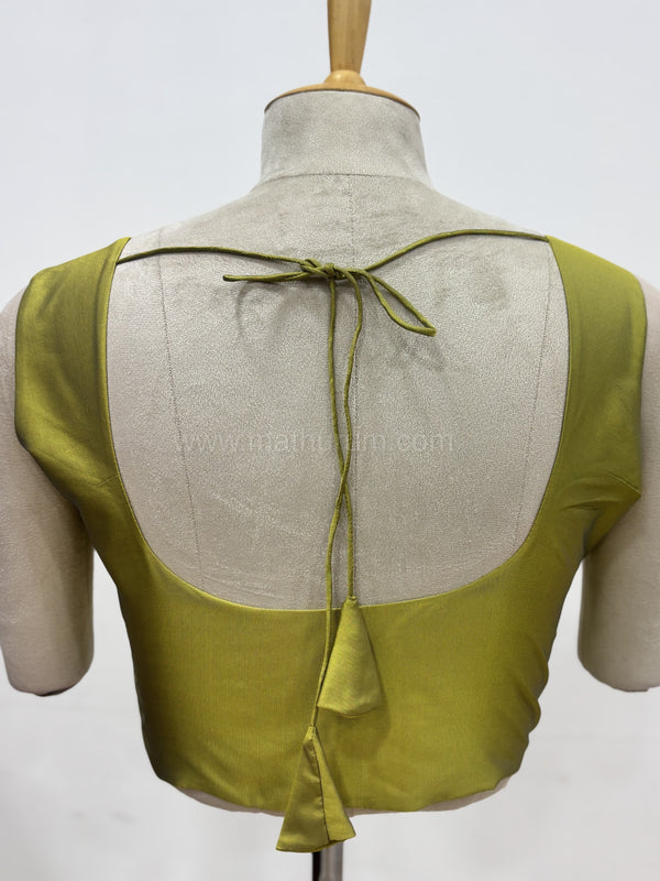 Sakki-Lemon Green Blouse (Attachable Sleeves)