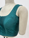 Sakki-Peacock Green Blouse (Attachable Sleeves)