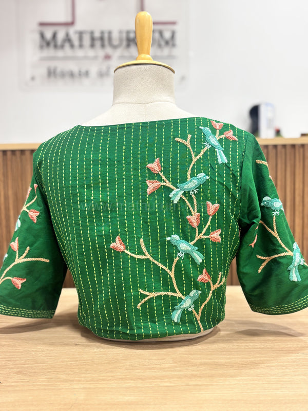 Tanvi- Green Embroidery Blouse
