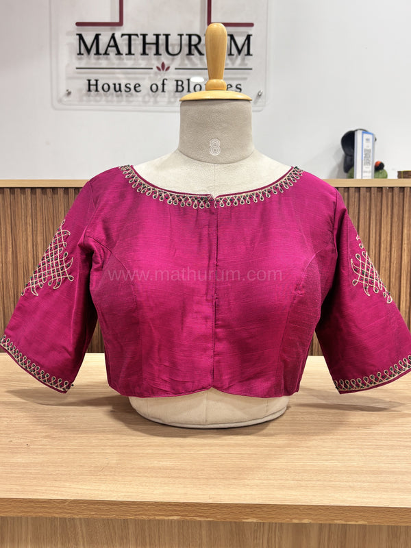 Kolam - Majenta/Green Embroidery Blouse