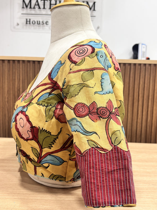 Kalam-Penkalamkari Beige Blouse