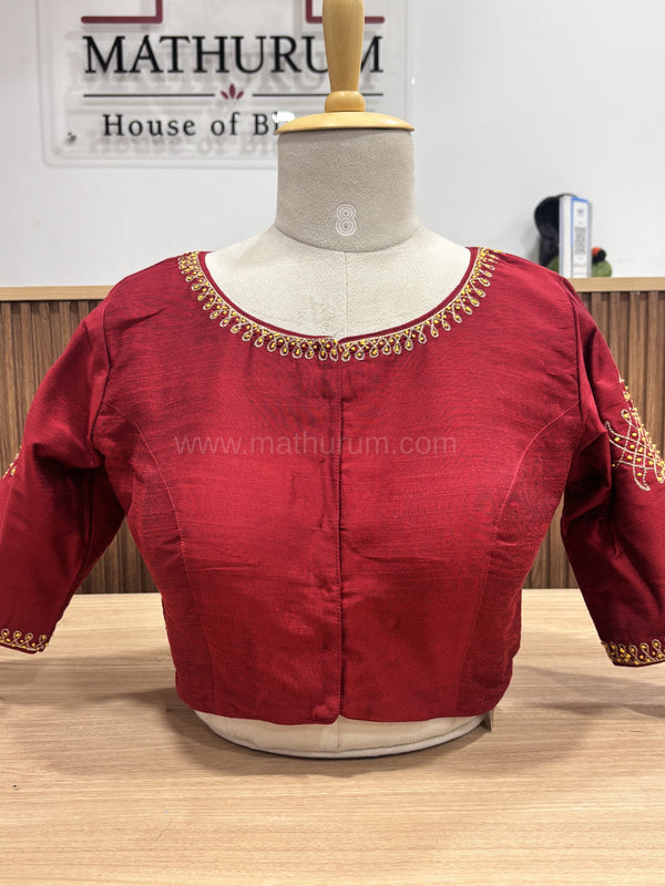 Kolam - Maroon Embroidery Blouse