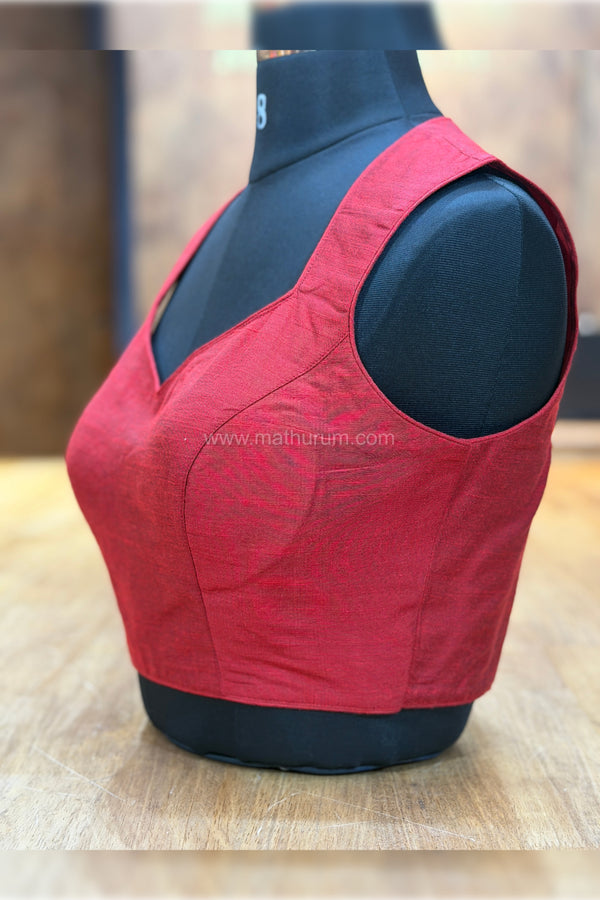 Riya - Maroon Sleeveless Blouse