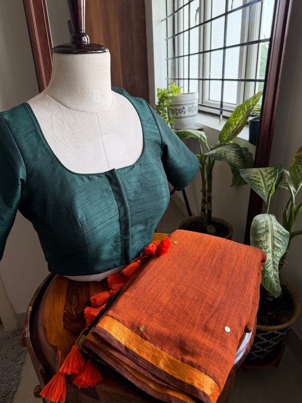 Thendral (Cotton saree) - Burnt Orange