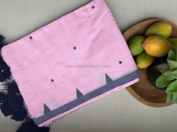 Venba - Pink/Blue Cotton Saree