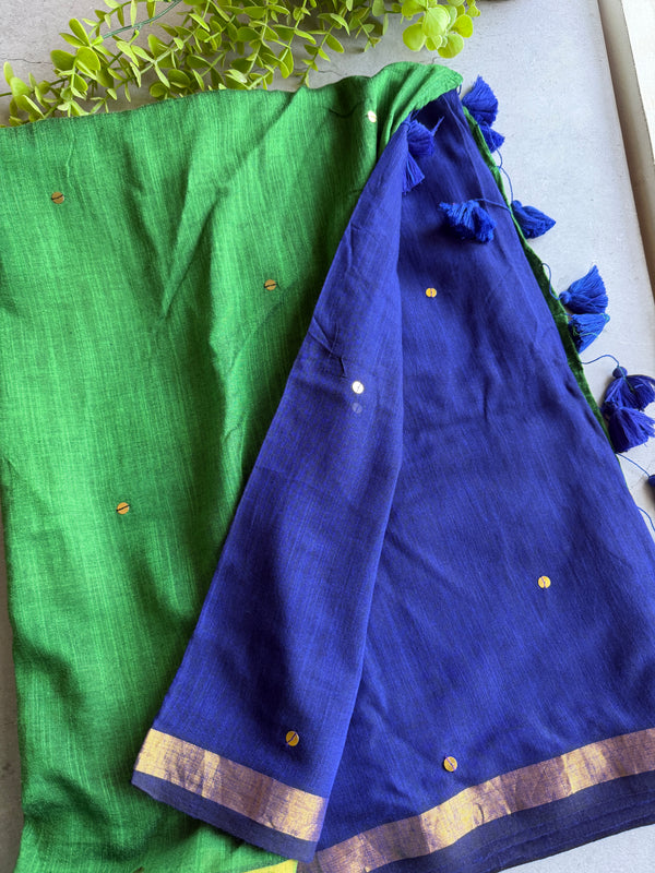 Thendral (Cotton saree) - Leaf Green