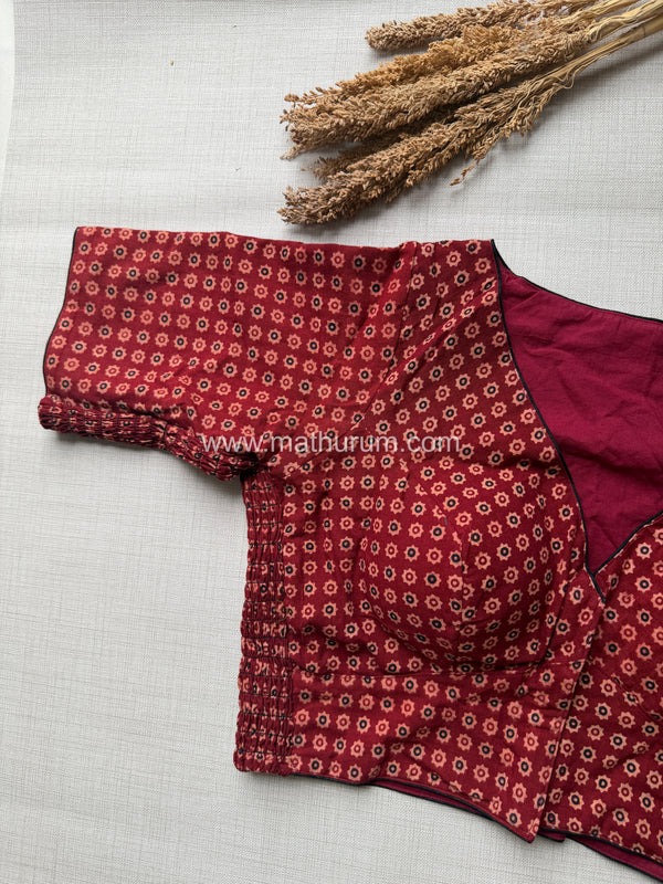 Daily Flex- Maroon Star Strechable Blouse