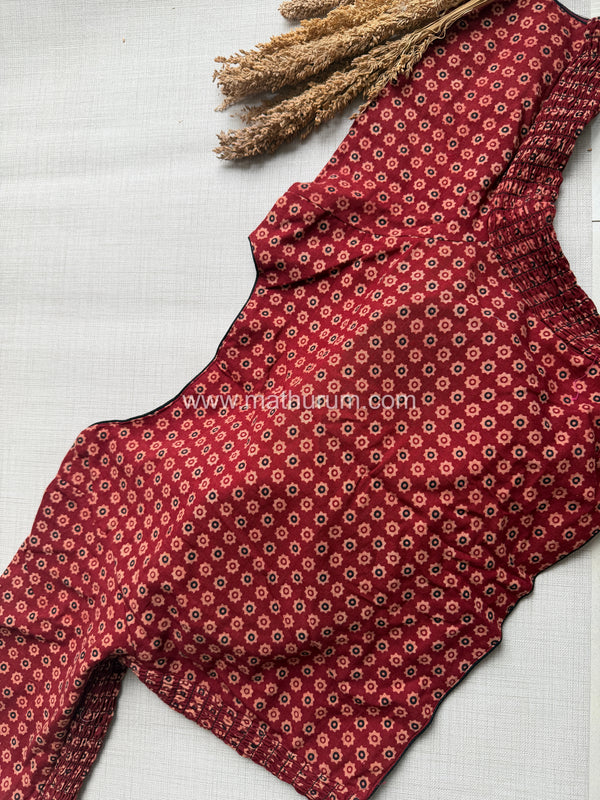 Daily Flex- Maroon Star Strechable Blouse