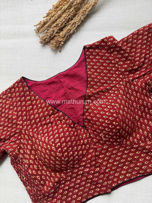 Daily Flex- Maroon Eye Strechable Blouse