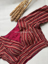 Daily Flex- Maroon Stripe Strechable Blouse