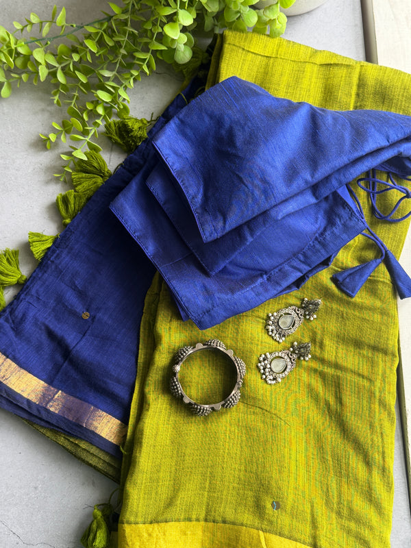 Thendral (Cotton saree) - Lime Green