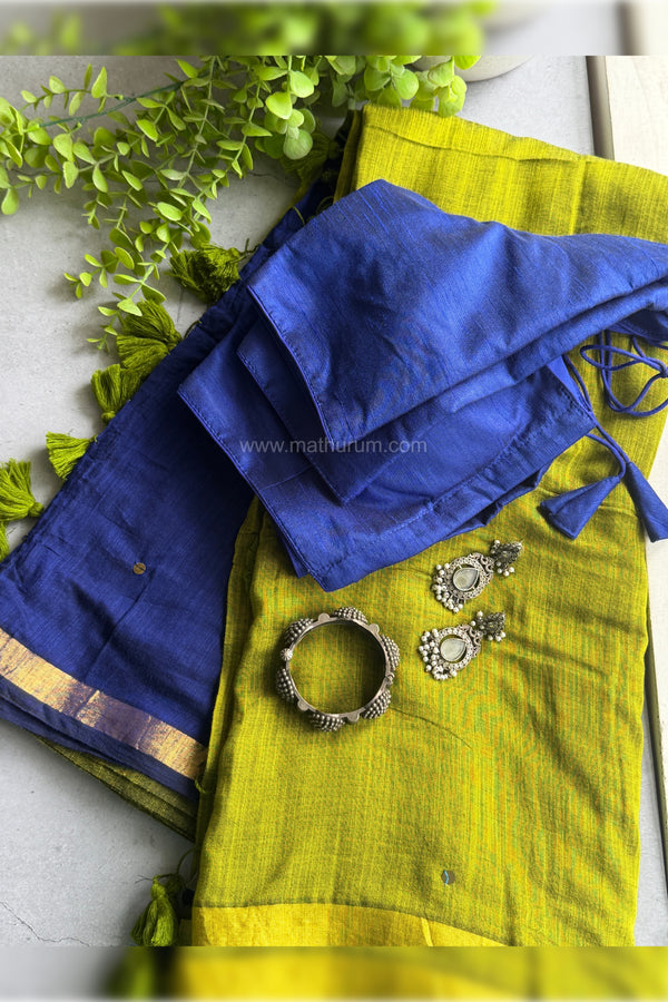 Thendral Combo- Lime Green/Dark Blue