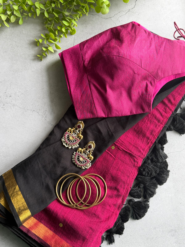 Thendral (Cotton saree) - Black