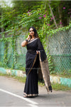 Haathi Black Saree
