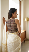 The Thari Edit- Black Blouse (Attachable Sleeves)