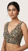 Hemanika- Black Blouse (Attachable Sleeves)